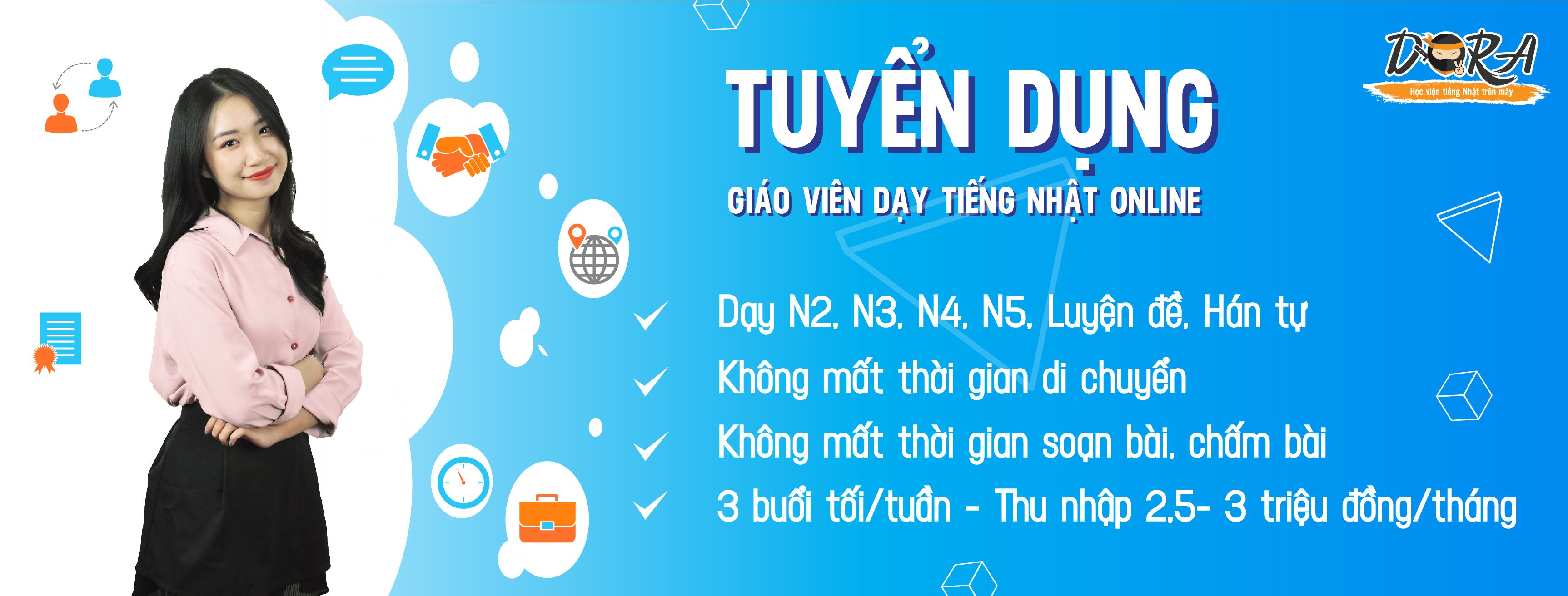 Giáo viên tiếng Nhật N3 online (lớp 8-10 học viên) - CÔNG TY CỔ PHẦN ORA TECH