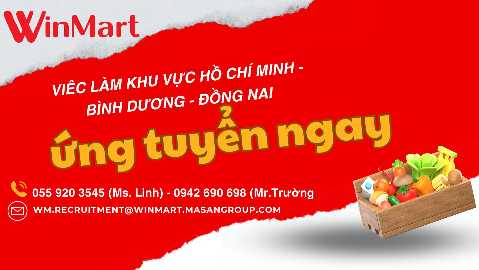 [WinMart] Tuyển dụng các vị trí Nhân viên (Hồ Chí Minh - Bình Dương - Đồng Nai)