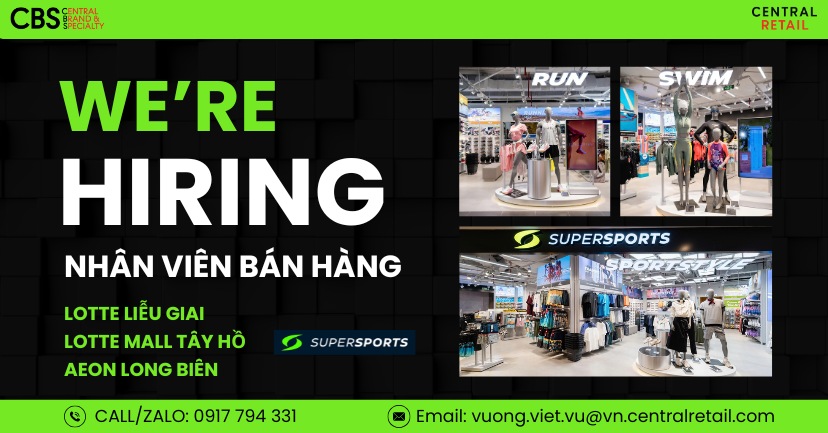 [Hà Nội] Nhân viên Bán Hàng - Supersports