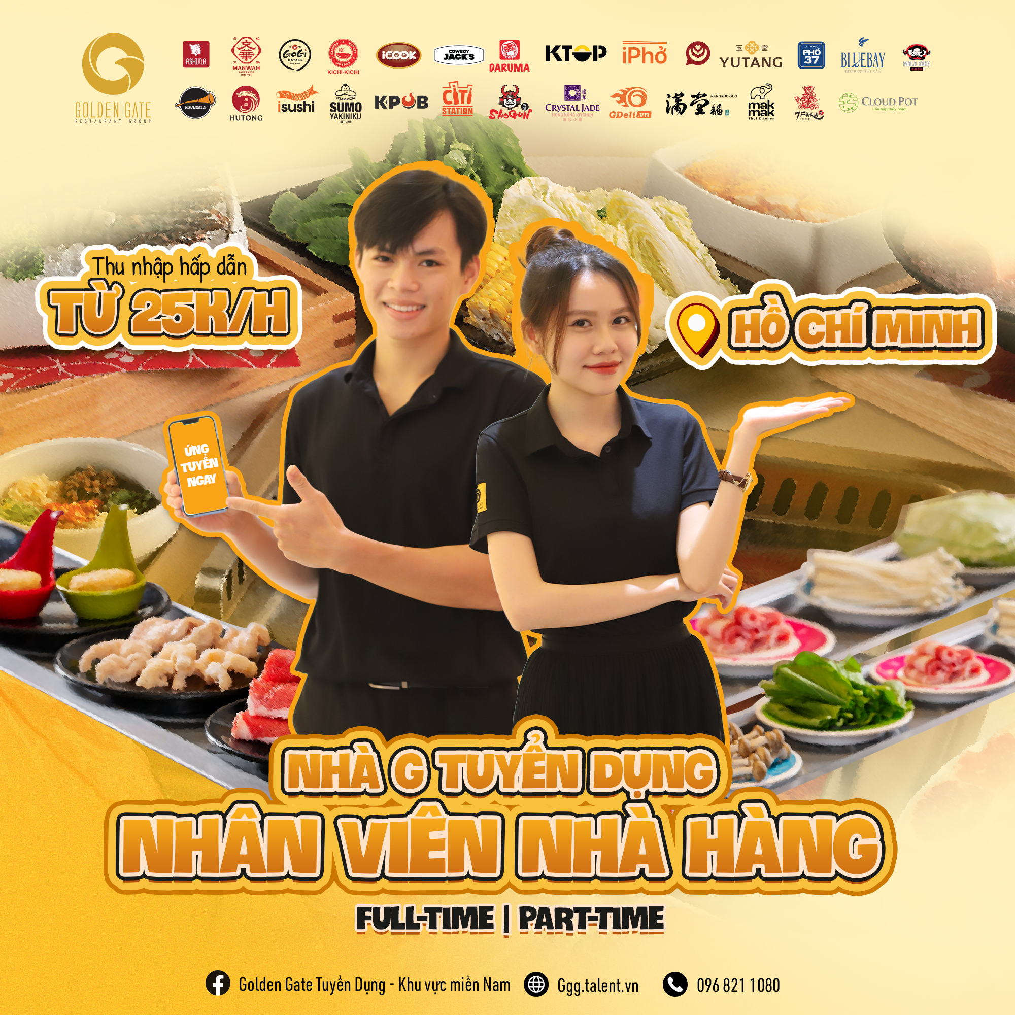Nhân Viên Parttime Nhà Hàng Quận 1,2,3,5