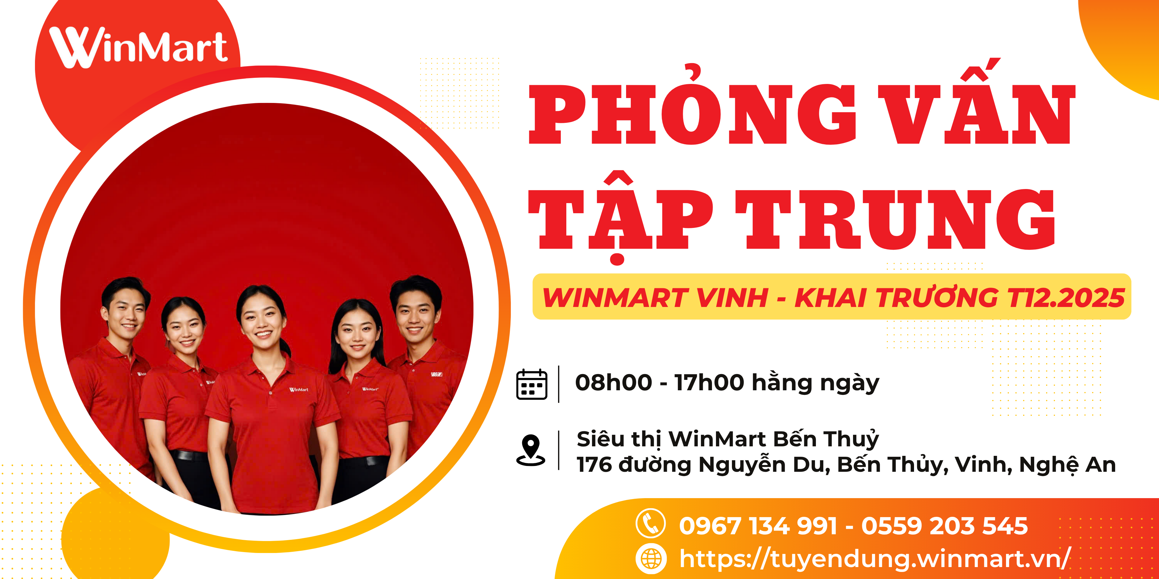 [WinMart] Đăng ký ứng tuyển siêu thị Vinh (Khai trương 21/12/2025)