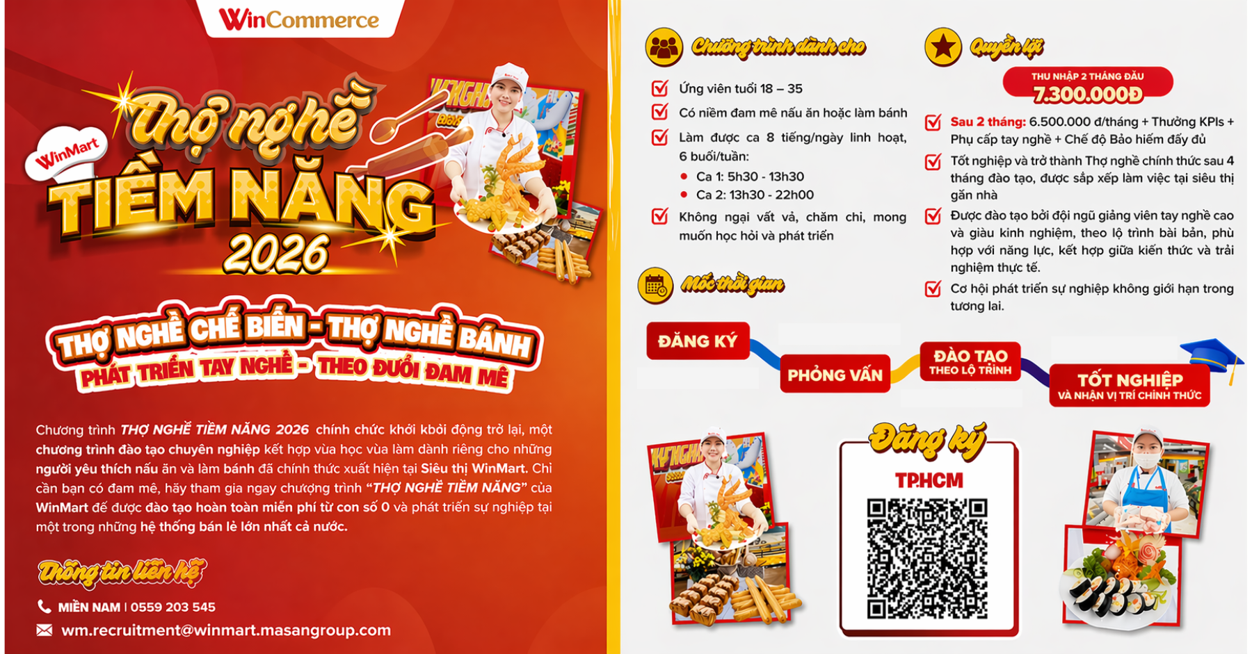 Chương Trình Đào Tạo Thợ Nghề (Bánh - Bếp) Chuỗi Siêu Thị Winmart Tại TP HCM (Có Nhận Lương)