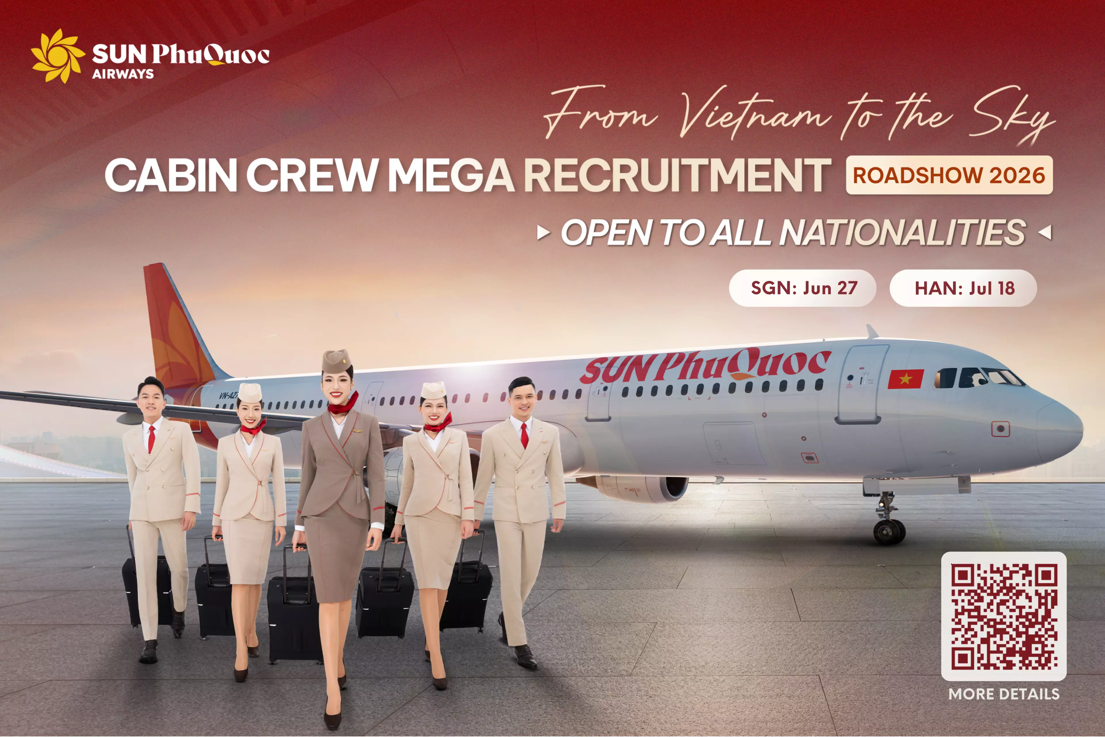 [OPEN TO ALL NATIONALITIES] CABIN CREW MEGA RECRUITMENT ROADSHOW 2026 – FROM VIETNAM TO THE SKY