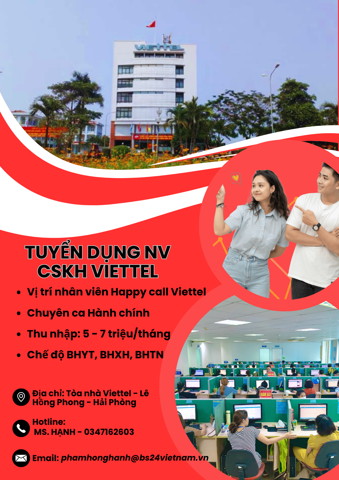 Nhân Viên chăm sóc Khách Hàng nhà mạng Viettel