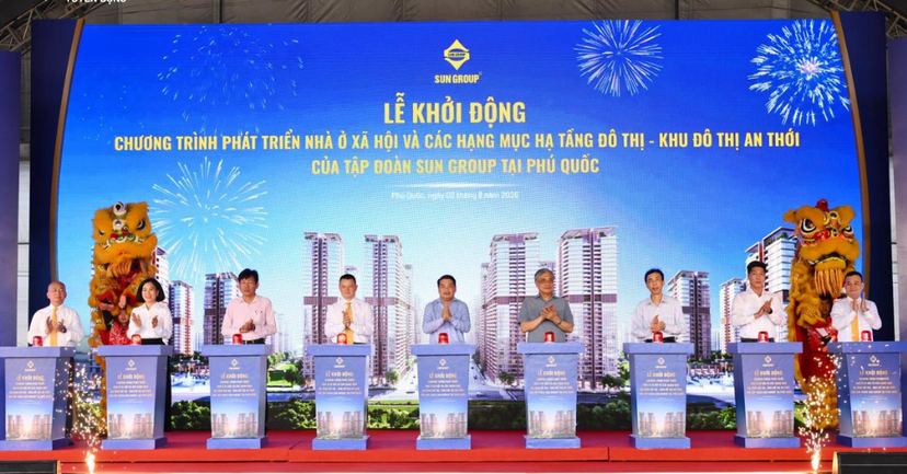 SUN GROUP KHỞI ĐỘNG DỰ ÁN ĐẦU TƯ 40.000 TỶ, XÂY NHÀ Ở XÃ HỘI, NHÀ Ở CHO THUÊ TẠI PHÚ QUỐC