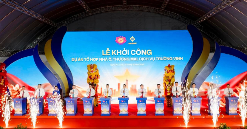 SUN GROUP KHỞI CÔNG DỰ ÁN TỔ HỢP NHÀ Ở, THƯƠNG MẠI, DỊCH VỤ TRƯỜNG VINH, NGHỆ AN