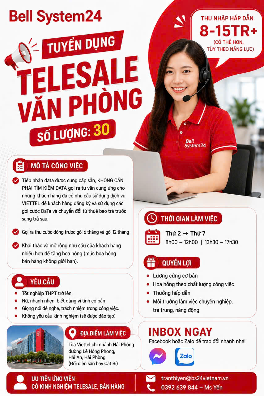 NHÂN VIÊN TELESALE NHÀ MẠNG VIETTELL